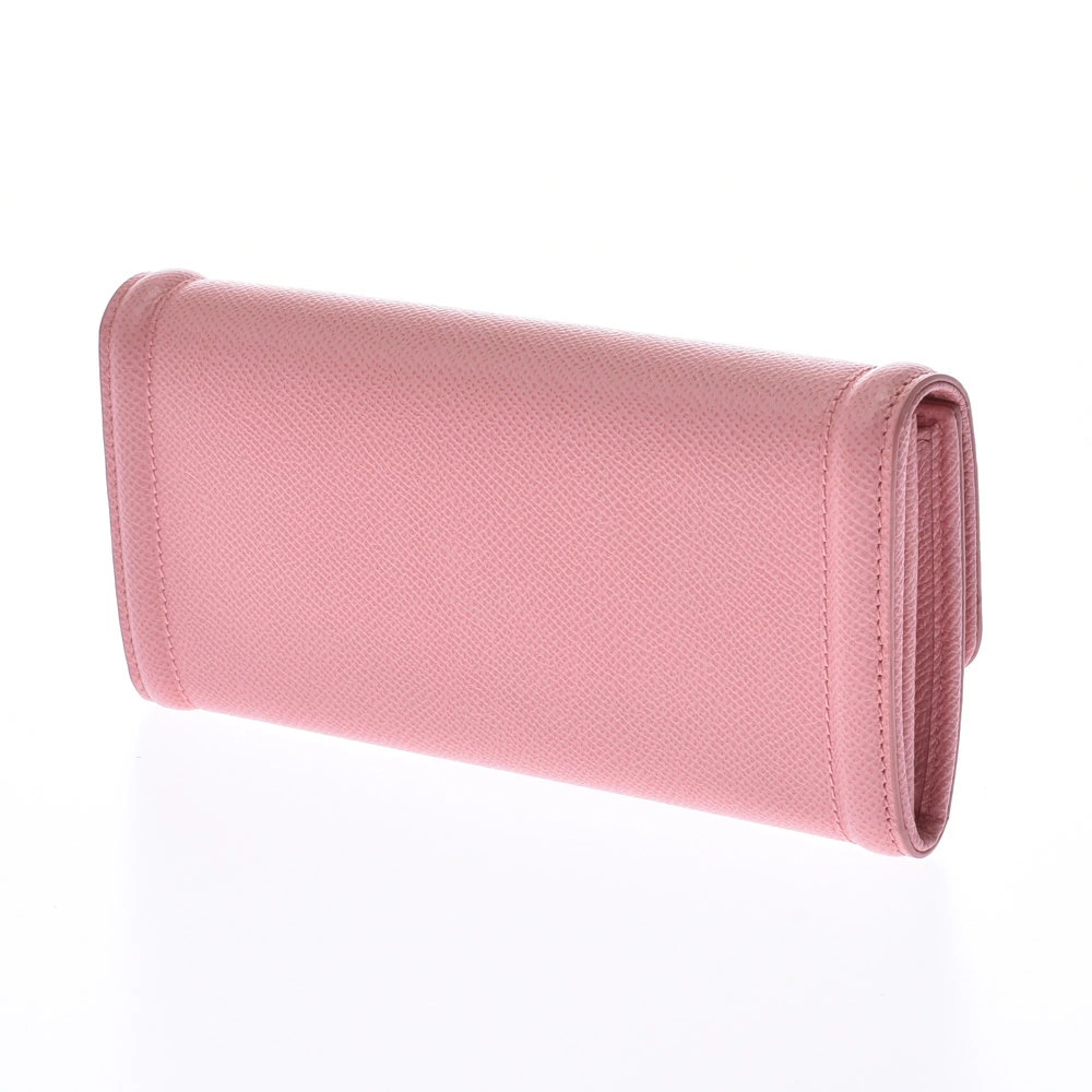 Salvatore Ferragamo Long Pink Zip Leather Vara Around Wallet